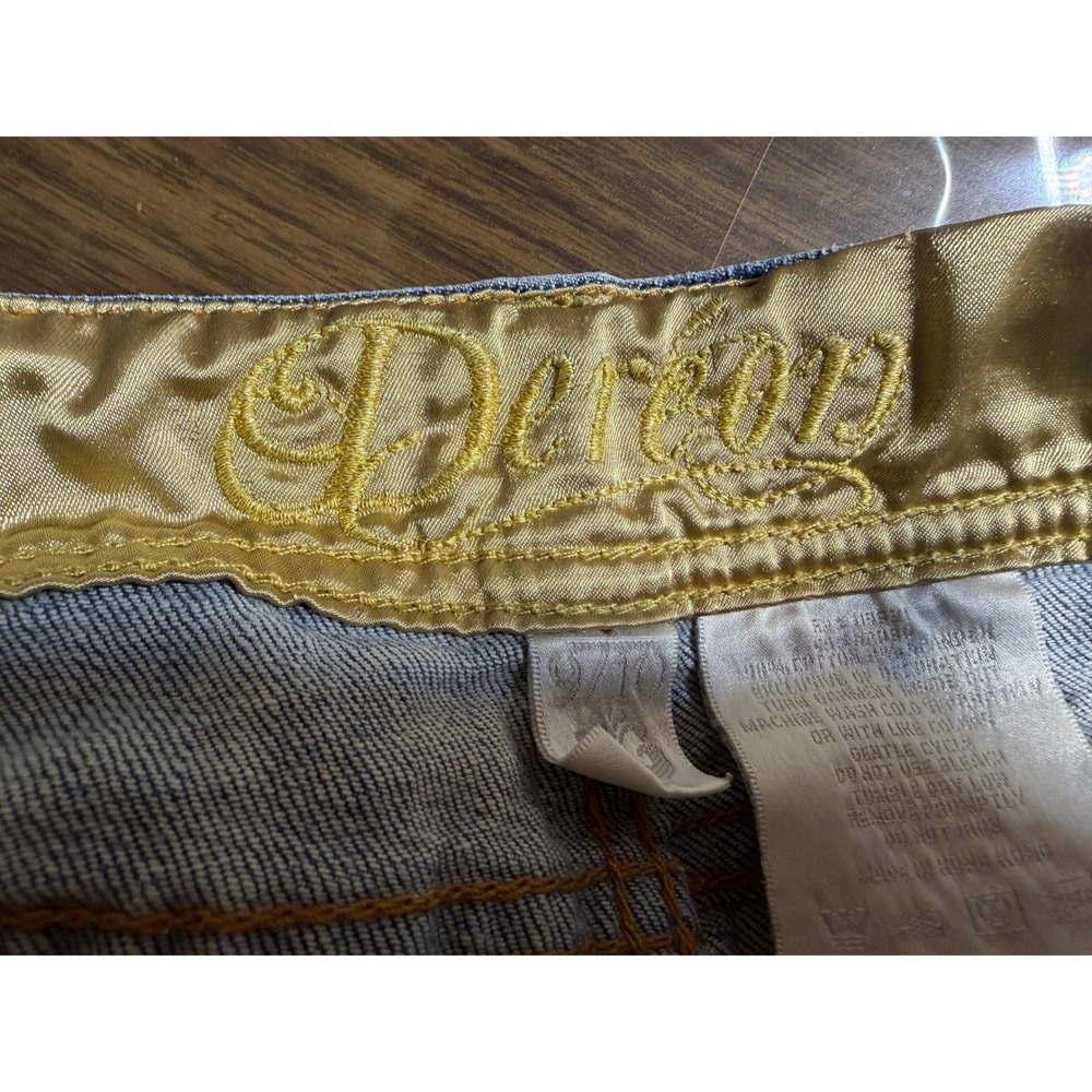 Retro Dereon Jeans 9/10 Blue Bootcut Embroidered Pocket Y2K McBling Denim Pants - Picture 10 of 13